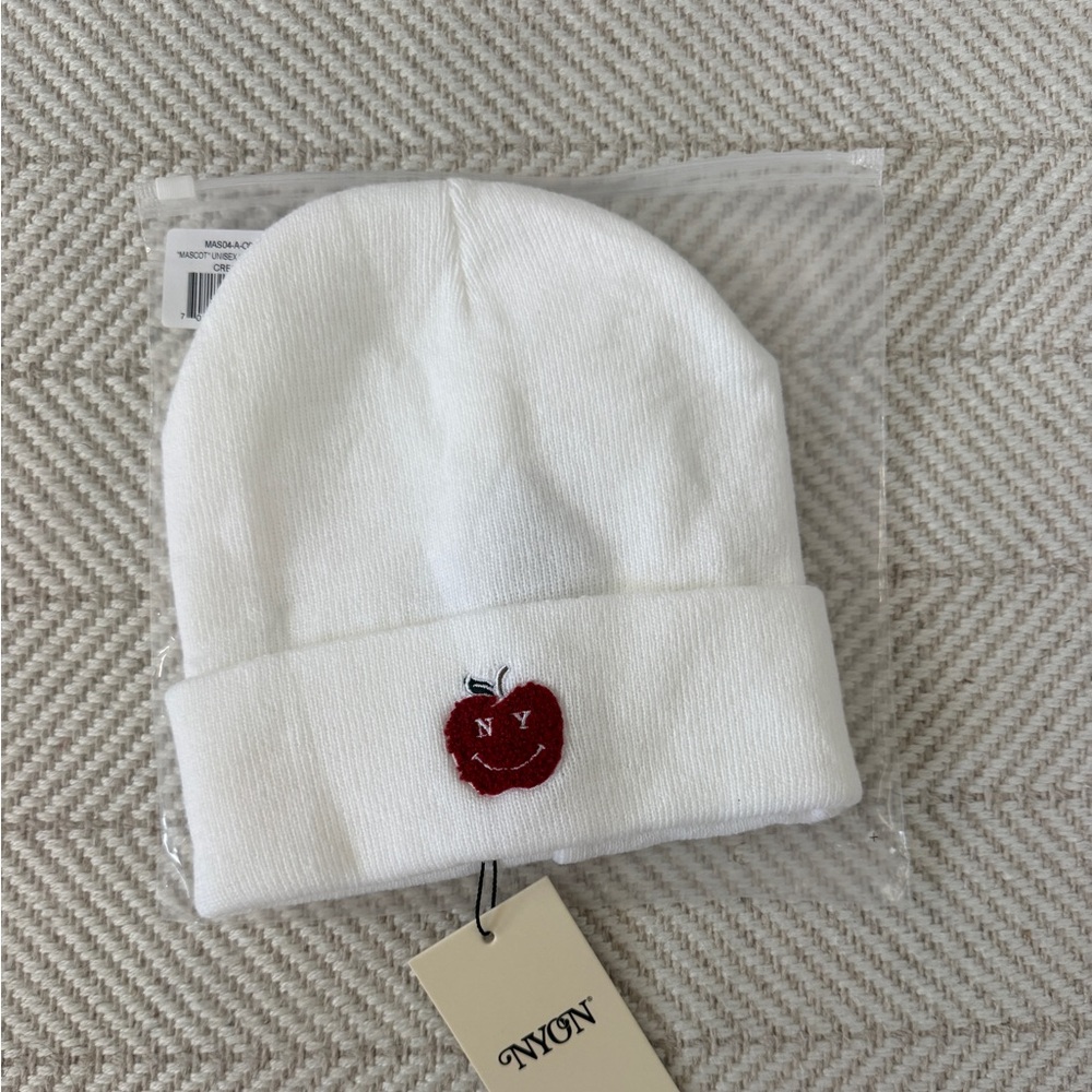 NYON New York or Nowhere Mascot White Knit Beanie